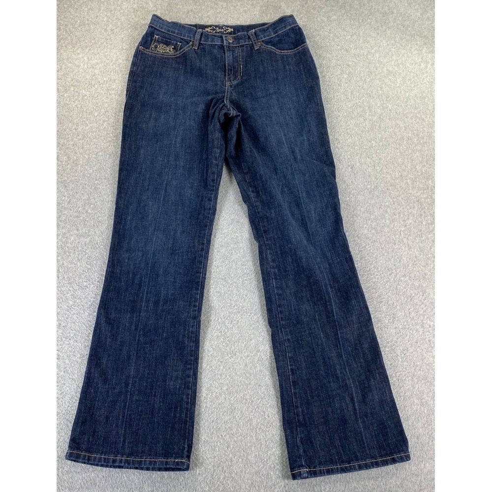 Zena Bootcut Jeans Womens Size 8 Blue Dark Wash Denim Retro Y2K Embellished